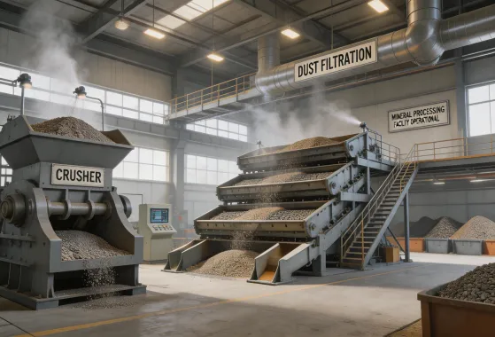 Industrial minerals crushing and screening facility
